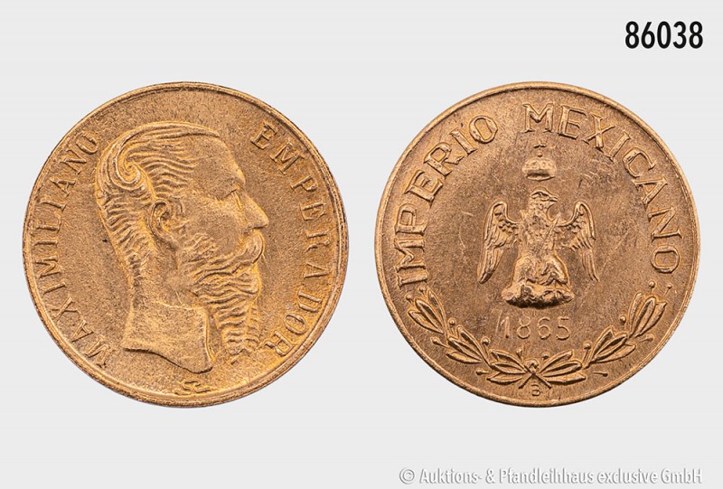 Mexiko, Maximilian (1864-1867), Peso 1865 (Phantasieprägung). 0,48 g; 10 mm. Vor...