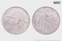 Italien, Vittorio Emanuele III. (1900-1946), 20 Lire 1928, auf den 10. Jahrestag des Sieges im 1. Weltkrieg. 600er Silber. 20,12 g; 35 mm. Schön 71; P...