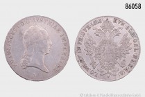 Österreich, Franz I. (1804-1835), Konventionstaler 1815 A, Wien. 27,95 g; 41 mm. Herinek 292; Davenport 6. Fast vorzüglich.