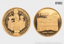 Bundesrepublik Deutschland, Goldmedaille o. J., auf die Stadt Trier. 4,06 g; 20 mm. 986er Gold. PP.