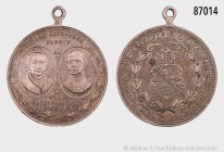 Tragbare Medaille 1892, anlässlich der Goldenen Hochzeit Carl Alexanders und Sophies von Sachsen-Weimar-Eisenach. 7,99 g; 28 mm. Vorzüglich.
