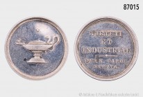 Silberne Prämien-Medaille des Stuttgarter Karls-Gymnasiums o. J (verliehen 1925-1937), von K. Schwenzer. 10,93 g; 27 mm. Selten. Minimal berührt, PP....