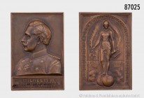 Deutsches Reich, Wilhelm II. (1888-1918), Bronzeplakette 1908, von R. Otto, auf die 15. Konferenz der Interparlamentarischen Union in Berlin. 96,67 g;...