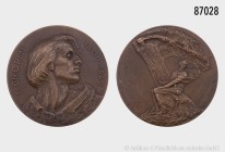 Polen, Bronzemedaille o. J. (ca. 1907), von W. Szymanowski, auf F. Chopin. 60,75 g; 50 mm. Selten. Vorzüglich.
