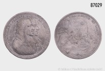 Niederlande, Zinnmedaille 1672, auf die Ermordung der Brüder de Witt. 29,41 g; 49 mm. v. Loon III, S. 87. Selten. Etwas uneben, Kratzer, fast sehr sch...