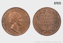 Bayern, Ludwig II. (1864-1886), Medaille o. J. (ca. 1870), von Drentwett, des Veteranen- und Kriegervereins Mengkofen. 10,62 g; 28 mm. Selten. Entfern...