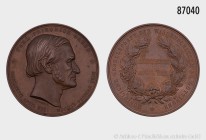 Bronzemedaille 1877, von F. Brehmer, auf den 100. Geburtstag des Mathematikers, Astronoms und Physikers Carl Friedrich Gauß, gewidmet von der königlic...