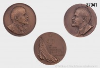Sowjetunion, Konv. von 3 Lenin-Medaillen, darunter 2 Medaillen von Sokolov. Vorzüglich, bitte besichtigen.