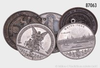 Deutsches Reich, Konv. von 5 verschiedenen Zinn- und Bronzemedaillen, darunter auf die Errichtung des Niederwald-Denkmals bei Bingen, das 11. Dt. Bund...