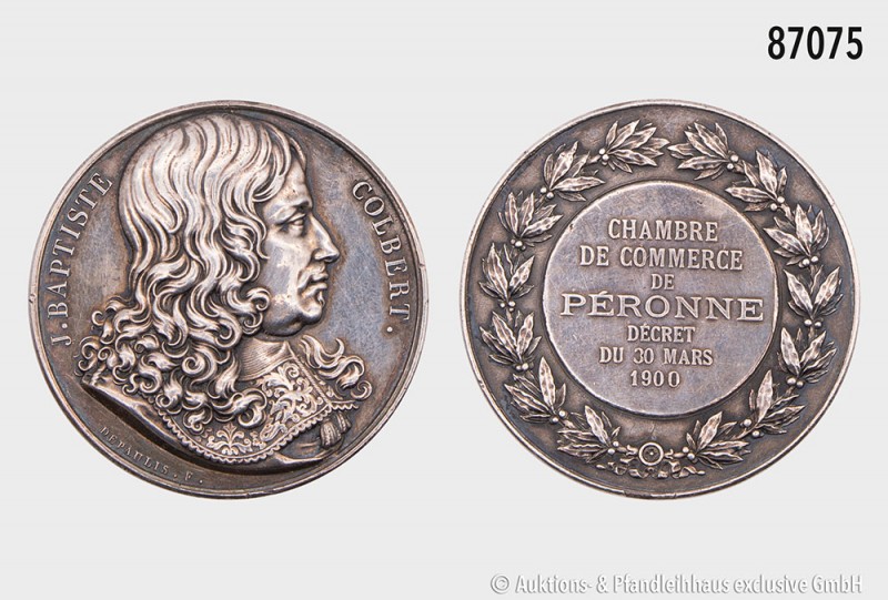 Frankreich, Silbermedaille 1900, von Depaulis, der Handelskammer Péronne, auf de...