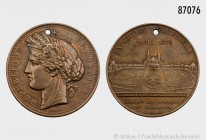 Frankreich, Bronzemedaille 1878, von Dubois, auf die Weltausstellung in Paris. Vs. REPUBLIQUE - FRANCAISE, weiblicher Kopf mit Ähren- und Früchtekranz...