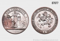 Preußen, Düsseldorf, versilberte Verdienstmedaille 1896, von C. Schnürle, auf die Gartenbau-Ausstellung in Düsseldorf. 23,61 g; 39 mm. Vorzüglich....