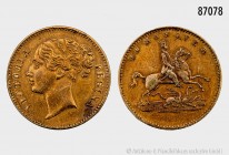 Großbritannien, Victoria (1837-1901), Token o. J. (1837), sog. Cumberland Jack. 3,92 g; 22 mm. Kleine Kratzer, fast vorzüglich.