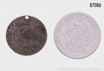 Drittes Reich, Konv. von 2 Medaillen 1936: vernickelte Eisenmedaille, Annaberg-Buchholz, auf die 500-Jahrfeier des Frohnauer Hammer und das Grenzlandt...