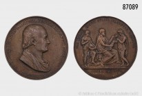 Bronzemedaille 1834 von F. König auf das 50-jährige Berufsjubiläum des Professors für Chemie und Pharmazie Johann Bartholomäus Trommsdorff. 32,32 g; 4...