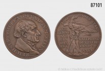 Bronzemedaille 1931, von K. Goetz, anlässlich des 100. Todestages des Freiherrn vom Stein. Randpunze BAYER. HAUPTMÜNZAMT. 19,06 g; 36 mm. Kienast 461....