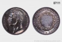 Frankreich, Napoleon III. (1852-1870), große silberne Preismedaille 1862, von H. de Longueil, der kaiserlichen Gesellschaft für Gartenbau. 68 mm. Selt...