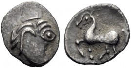  Celtic Coins   Eastern Celts in the Danube region and Balkans  Obol, circa 250 BC, AR 0.64 g. Stylised head (?). Rev. Horse standing l. Dessewffy, Ba...