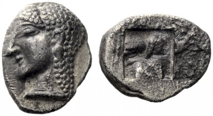  Greek Coins   Gaul, Massalia  Obol circa 520-460, AR 1.08 g. Female head (Artem...