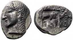  Greek Coins   Gaul, Massalia  Obol circa 520-460, AR 1.08 g. Female head (Artemis ?) l. Rev. Quadripartite incuse square. Auriol annexe 2, 11 and pl....