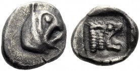  Greek Coins   Gaul, Massalia  Obol circa 470-460, AR 0.87 g. Griffin head r. Rev. Lion’s head r. within partially incuse square. Auriol 7ff and pl. 4...