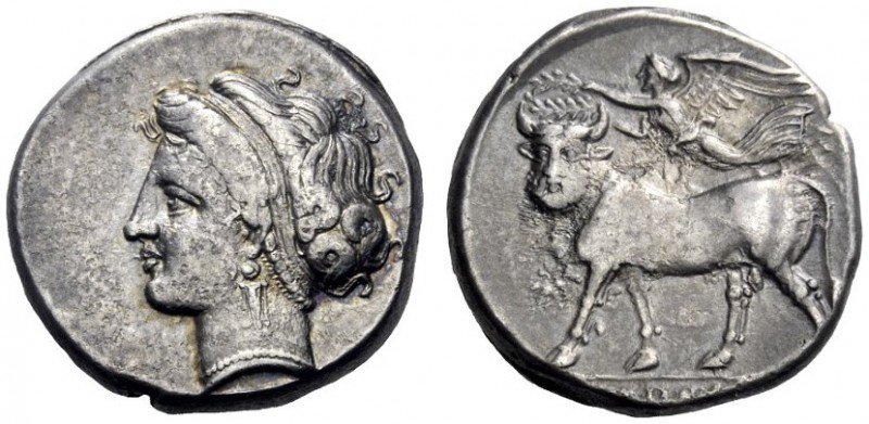  Greek Coins   Campania, Neapolis  Didrachm circa 275-250, AR 7.14 g. Diademed h...