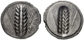  Greek Coins   Metapontum  Nomos circa 540-510, AR 7.94 g. Ear of barley. Rev. The same type incuse. Johnston-Noe 126. Historia Numorum Italy 1479.  D...