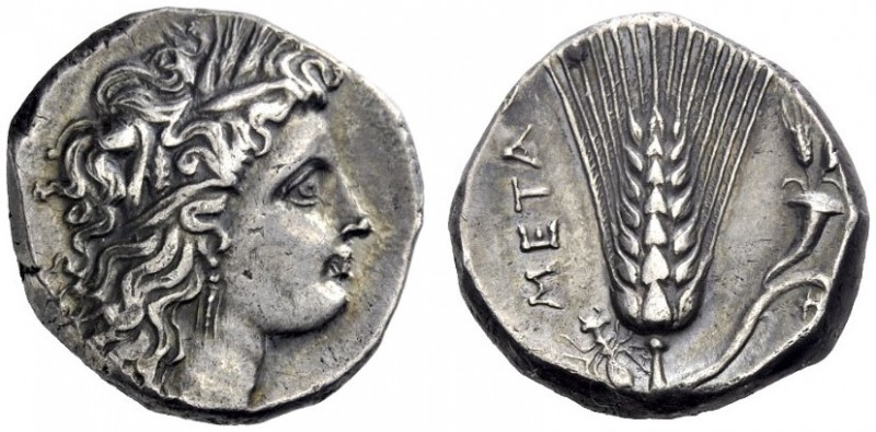  Greek Coins   Metapontum  Nomos circa 290-280, AR 7.80 g. Head of Demeter r., w...