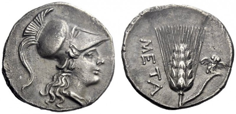  Greek Coins   Metapontum  Punic half-shekel circa 215-207, AR 3.47 g. Helmeted ...