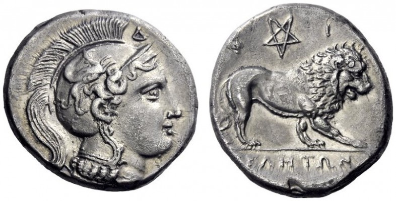  Greek Coins   Velia  Nomos circa 300-280, AR 7.35 g. Head of Athena r., wearing...