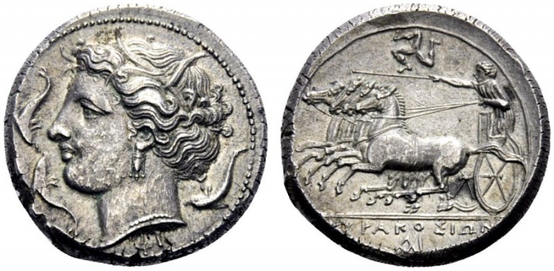  Greek Coins   Syracuse  Tetradrachm circa 310-305, AR 17.18 g. Head of Persepho...