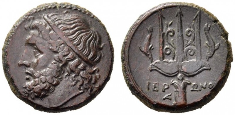  Greek Coins   Syracuse  Bronze circa 275-216 under Hieron II, Æ 8.89 g. Head of...