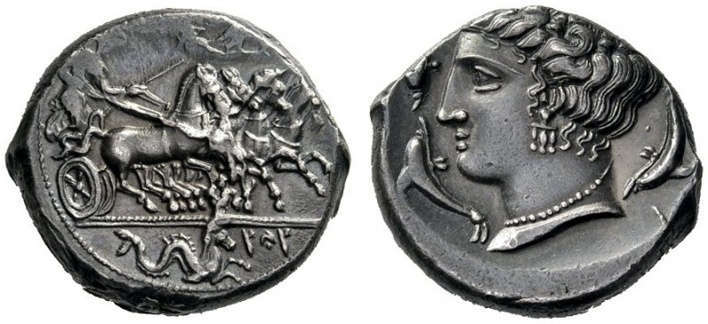  Greek Coins   The Carthaginians in Sicily  Tetradrachm, Panormus circa 350, AR ...
