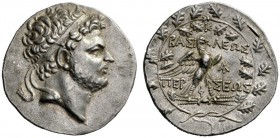  Greek Coins   Perseus, 178 – 168  Tetradrachm, Pella 178-168, AR 15.60 g. Diademed head r., slightly bearded. Rev. Eagle standing r. on thunderbolt, ...