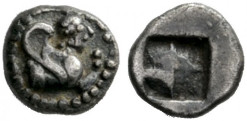  Greek Coins   Islands off Thrace, Samothrace  Obol circa 500, AR 0.43 g. Forepa...