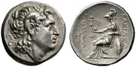  Greek Coins   Kingdom of Thrace, Lysimachus 323 – 281 and posthumous issues  Tetradrachm, Pella 286-281, AR 17.00 g. Diademed head of deified Alexand...