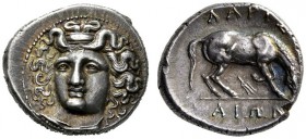  Greek Coins   Thessaly, Larissa  Drachm mid-late 4th century AR 6.03 g. Head of nymph Larissa facing three-quarters l. Rev. Horse grazing r.; between...