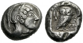 Greek Coins   Attica, Athens  Tetradrachm circa 540-520, AR 16.69 g. Head of Athena r., wearing crested Attic helmet. Rev. Owl, with closed wings, st...