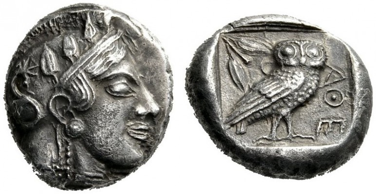  Greek Coins   Attica, Athens  Tetradrachm circa 460-450, AR 15.99 g. Head of At...