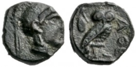  Greek Coins   Attica, Athens  Hemiobol circa 455-450, AR 0.35 g. Head of Athena r., wearing crested Attic helmet. Rev. Owl, with closed wings, standi...