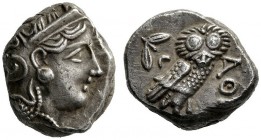  Greek Coins   Attica, Athens  Tetradrachm late 4th early 3rd century, AR 16.97 g. Head of Athena r., wearing crested Attic helmet. Rev. Owl, with clo...