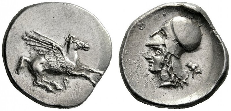  Greek Coins   Corinthia, Corinth  Stater circa 405-385, AR 8.30 g. Pegasus flyi...
