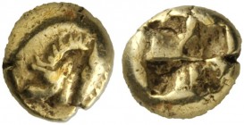  Greek Coins   Mysia, Cyzicus  Hecte 550-500, EL 1.26 g. Forepart of mountain goat (?) l. Rev. Quadripartite square. von Fritze 47. SNG France 187.  V...
