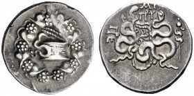  Greek Coins   Pergamum  Cistophoric tetradrachm circa 133-67, AR 12.48 g. Cista mistica. Rev. Two serpents upright by bow case. SNG von Aulock 1370 v...