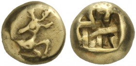 Greek Coins   Ephesus  Phanes. Hecte circa 625-600, EL 2.33 g. Forepart of stag r., head reverted. Rev. Irregular square punch with irregular lines. ...