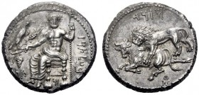  Greek Coins   Tarsus   Mazaios, 361-334.   Stater circa 361-344, AR 10.82 g. Baaltars seated l., holding bunch of grapes, ear of grain and eagle in r...