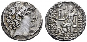  Greek Coins   Philip I Philadelphus, circa 95 – 75  Tetradrachm, Antiochia ad Orontem, after 88/7, AR 15.21 g. Diademed head r. Rev. Zeus seated l. h...