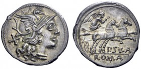  The Roman Republic   P. Cornelius Sulla. Denarius 151, AR 3.47 g. Helmeted head of Roma r.; behind, X. Rev. Victory in prancing biga r.; below, P·SVL...