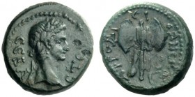  The Roman Empire   Octavian as Augustus, 27 BC – 14 AD  Bronze, Aphrodias 27 BC-14 AD, Æ 2.66 g. Laureate head r. Rev. Double-axe. SNG Copenhagen 115...
