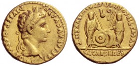  The Roman Empire   Octavian as Augustus, 27 BC – 14 AD  Aureus, Lugdunum 2 BC-14 AD, AV 7.68 g. Laureate head r. Rev. Caius and Lucius standing facin...